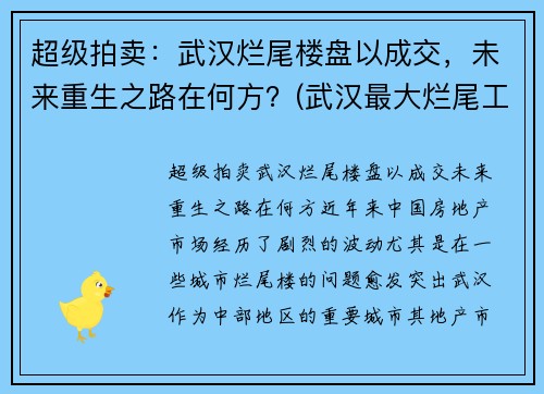 超级拍卖：武汉烂尾楼盘以成交，未来重生之路在何方？(武汉最大烂尾工程)